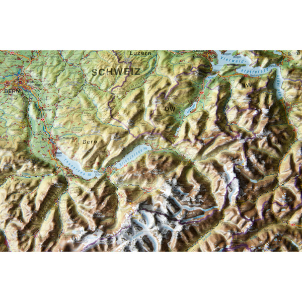 Georelief Mapa Large 3D relief map of Switzerland (in German)