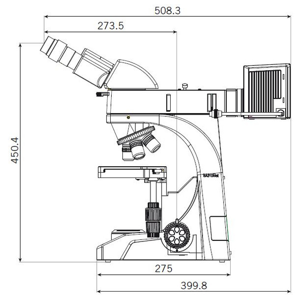 Motic Microscópio BA310 MET-T trinocular microscope, (3 "x2")