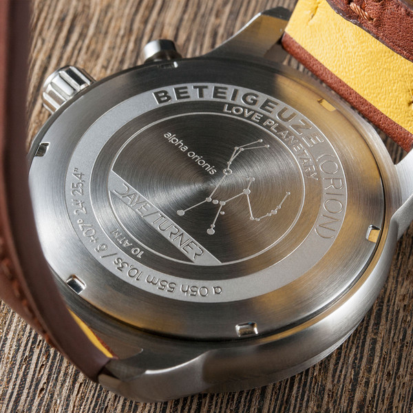 DayeTurner Relógio BETELGEUZE men's analogue watch, silver - light brown leather strap