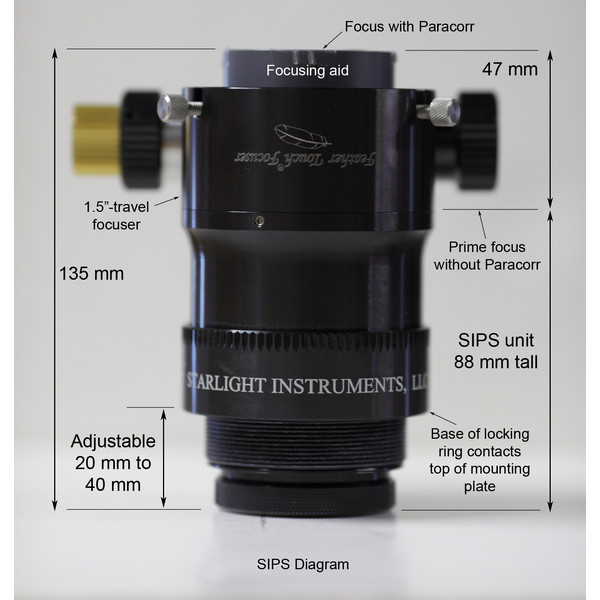 Starlight Instruments Focador Feather Touch FTF2015BCR Lightweight focuser with integrated Paracorr System (SIPS) Coma Corrector