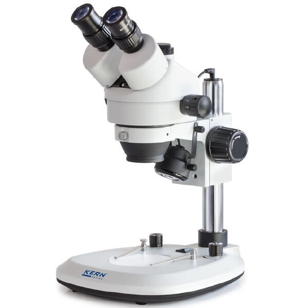 Kern Microscópio estéreo zoom OZL 464, trino, Greenough, 0,7-4,5x, HWF10x20, 3W LED
