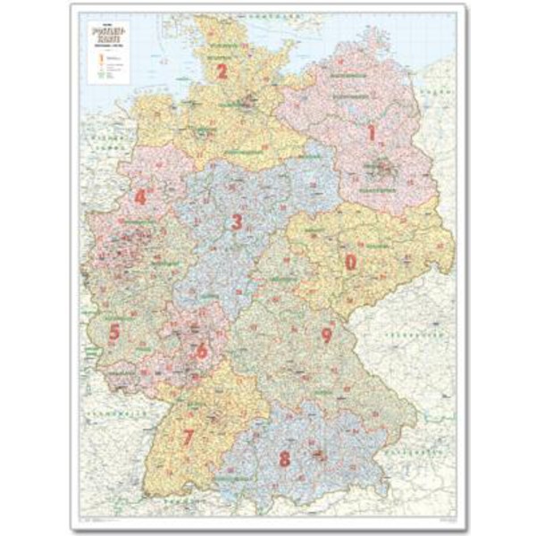 Bacher Verlag Mapa de código postal de toda a Alemanha