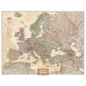 National Geographic mapa estilo antigo da Europa em 3 partes