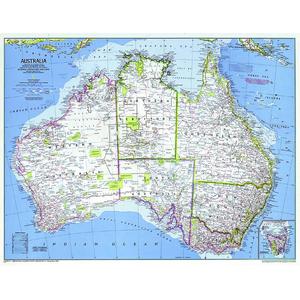 National Geographic mapa de continente Austrália, política