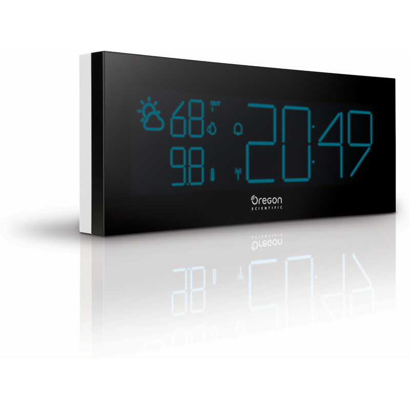 Oregon Scientific Estação meteorológica Prysma Chrome BAR 292 radio clock with thermometer, white
