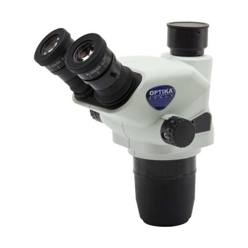 Optika Cabeça estereoscópica SZO-T, trino, 6.7x-45x, w.d. 110 mm, Ø 23mm, click stop