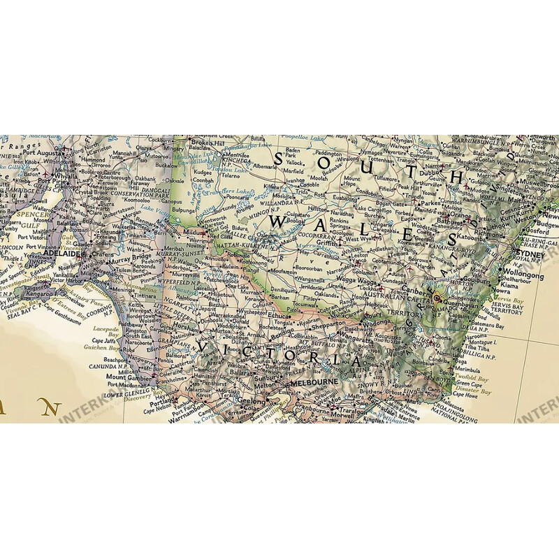 National Geographic mapa de continente Australien (77 x 69 cm)