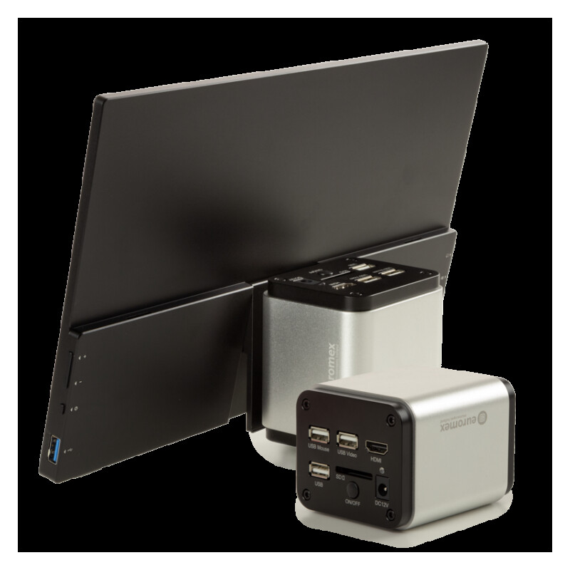 Euromex Câmera VC.3043 HDS, UHD, 8,3 MP, 1/1,8 Zoll, 4K-Farbsensor, 13-Zoll-Touchscreen, 30fps HDMI, 20fps USB