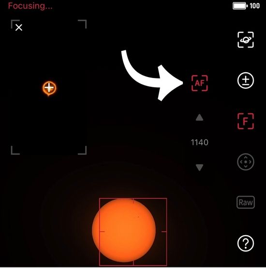 Passo 4: Definir o foco e verificar, através de uma fotografia de teste, se tudo está estável