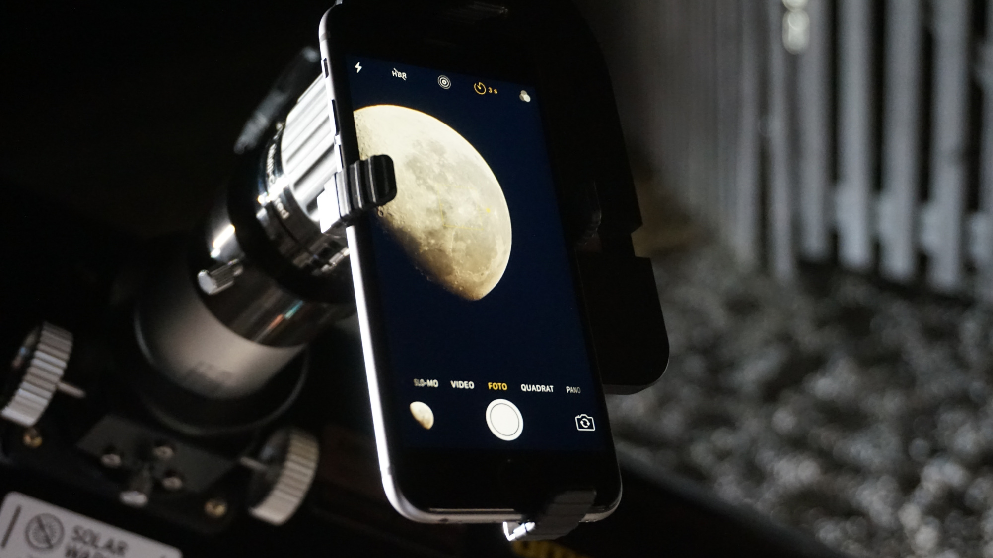 Astrofotografie Smartphone Adapter Mond