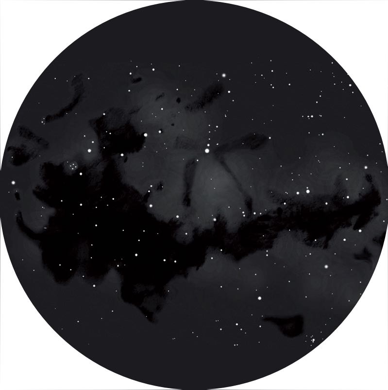 Desenho da Nebulosa do Cachimbo com um par de binóculos, com uma ampliação de 25×. Rainer Mannoff