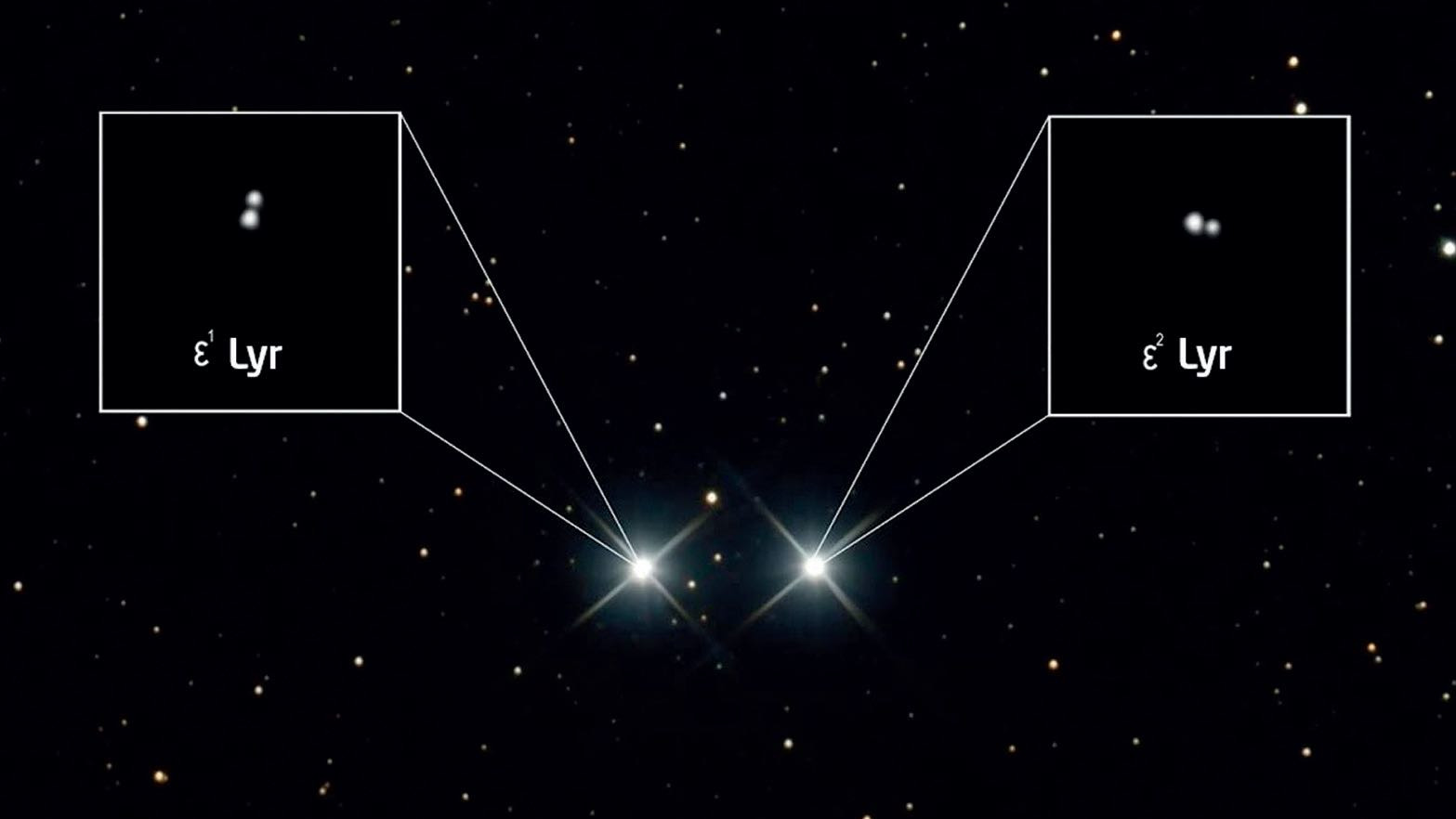 Epsilon Lyrae não é apenas uma estrela binária, mas uma dupla estrela binária. Julian Zoller 