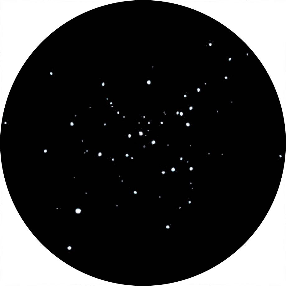 Desenho da Messier 41 com um telescópio newtoniano de 8 polegadas com uma
ampliação de 40 vezes. Michael Vlasov 