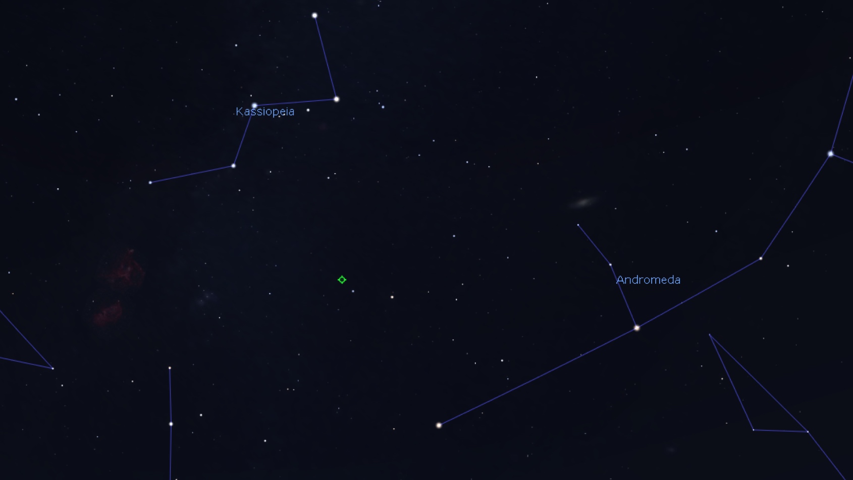 Mapa de procura para a Nebulosa do Pequeno Haltere, Stellarium 