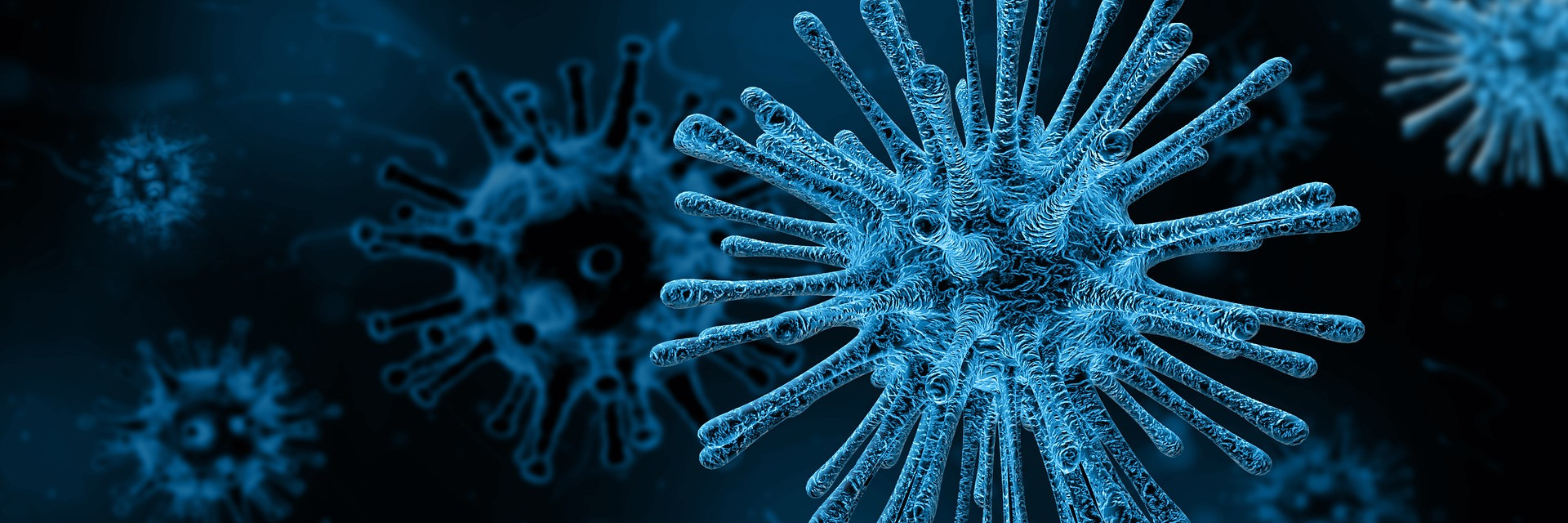 Mikroskop Virus Blau