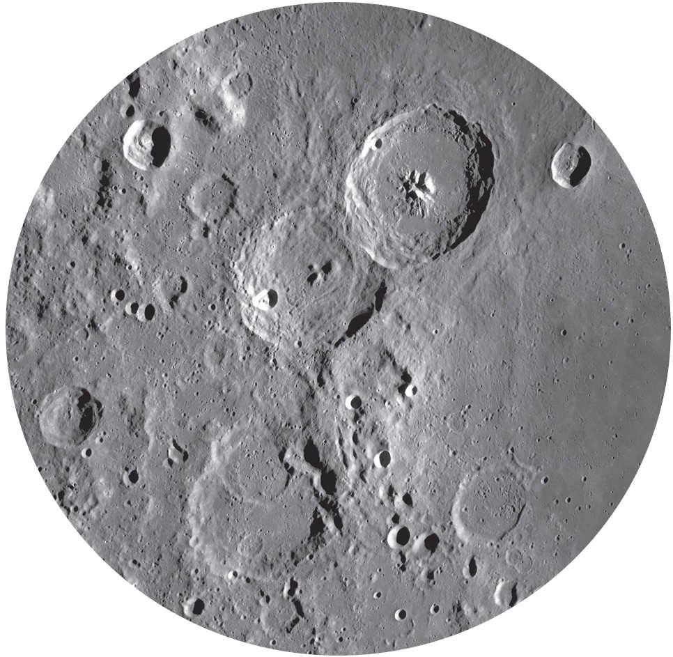 Mesmo com telescópios pequenos consegue-se ver muitos detalhes do notável trio. NASA/GSFC/Arizona State University