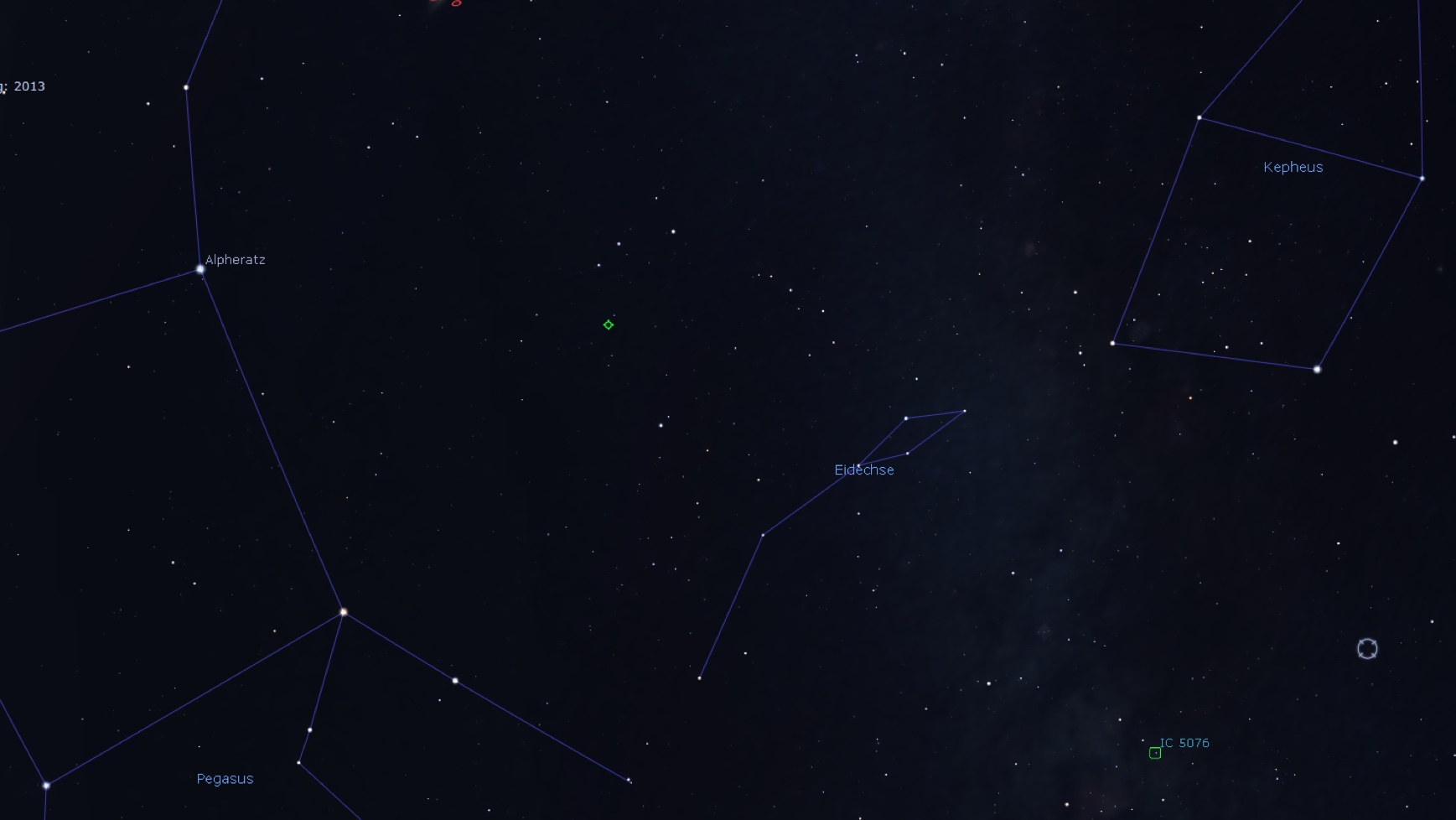 Mapa de procura para a Blue Snowball, Stellarium