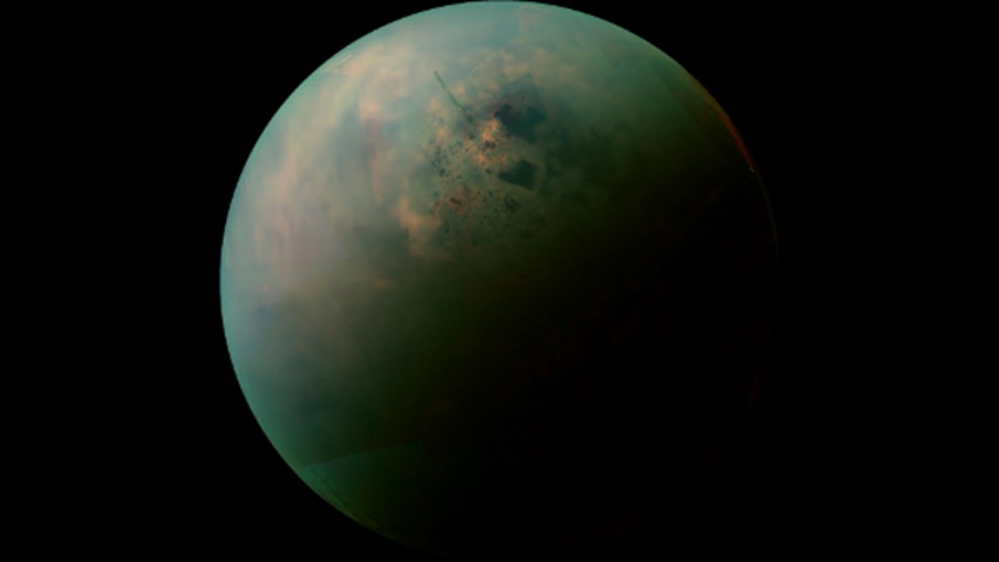 A lua de Saturno Titã (fotografia: NASA / JPL University of Arizona)