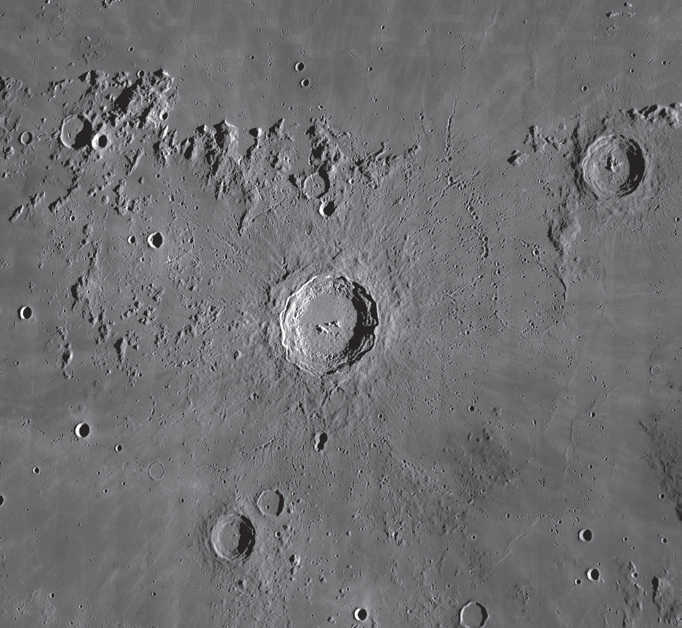 Copérnico é o protótipo de uma montanha lunar. NASA/GSFC/Arizona State University