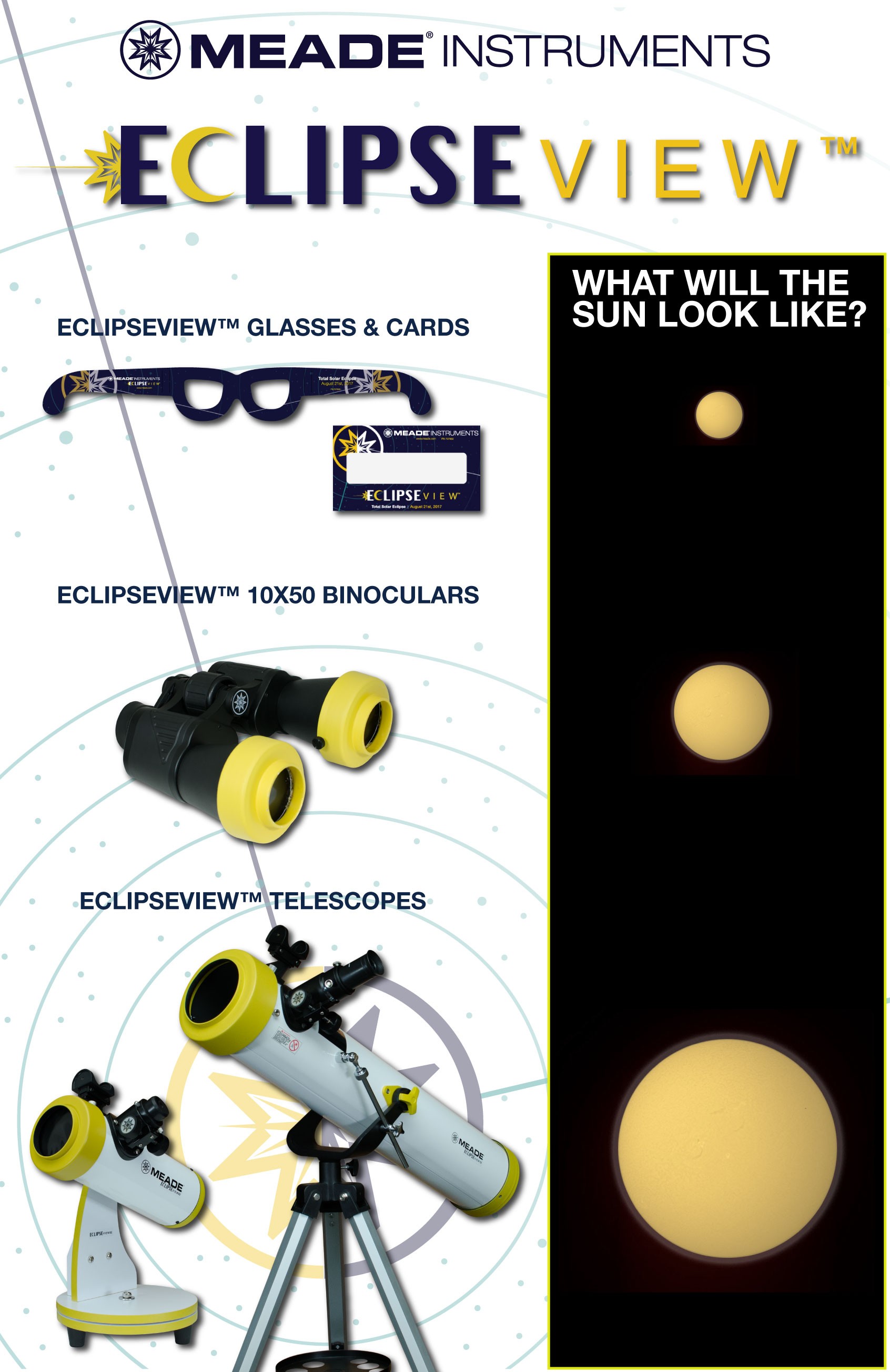 O telescópio amplia o Sol.