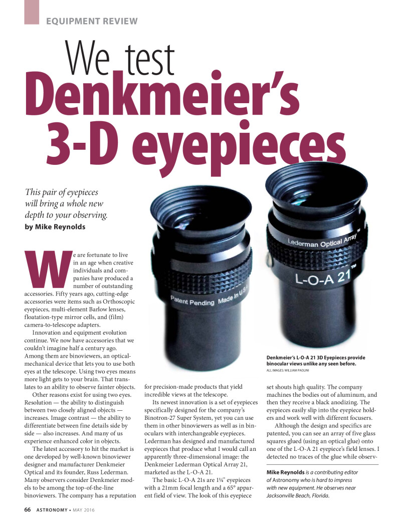 Oculares 3D da Denkmeyer