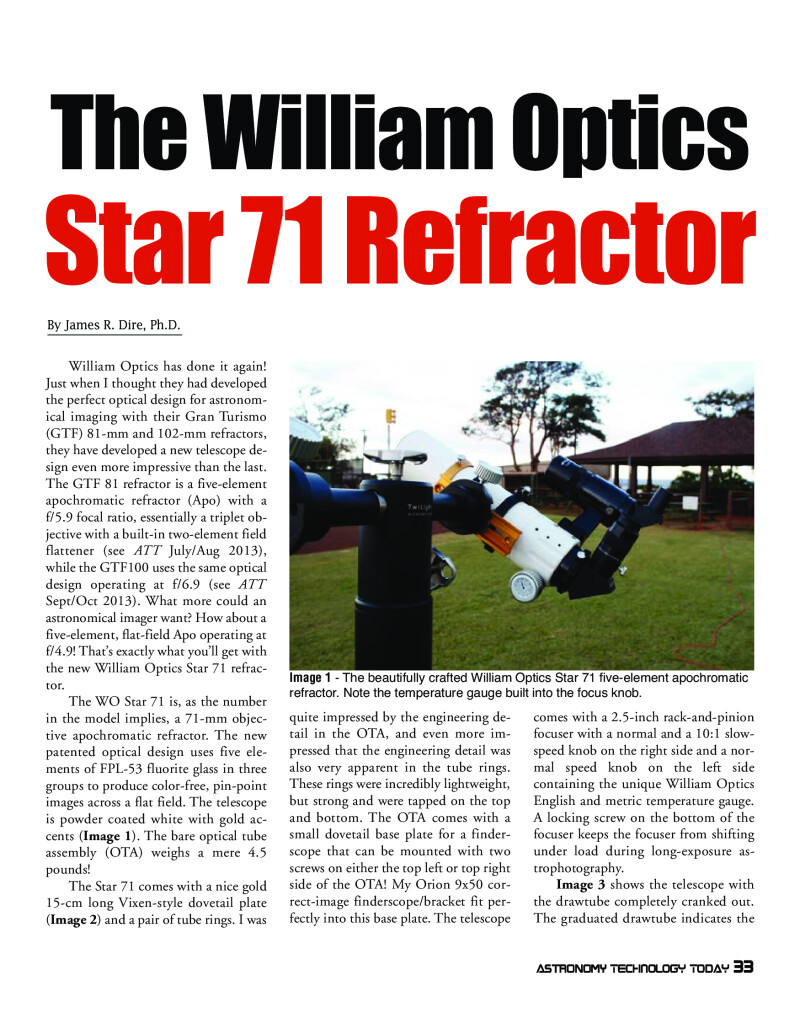 Refrator Star 71 da William Optics