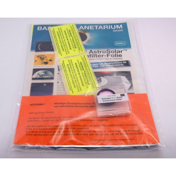 Baader 1,25" Filtro Solar Continuum empilhado - 2 filtros