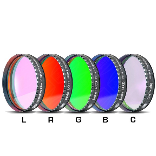 Baader LRGBC-CCD-Conjunto de filtros de 2" montados, RGB com filtro claro e bloqeio de UV e IV , L