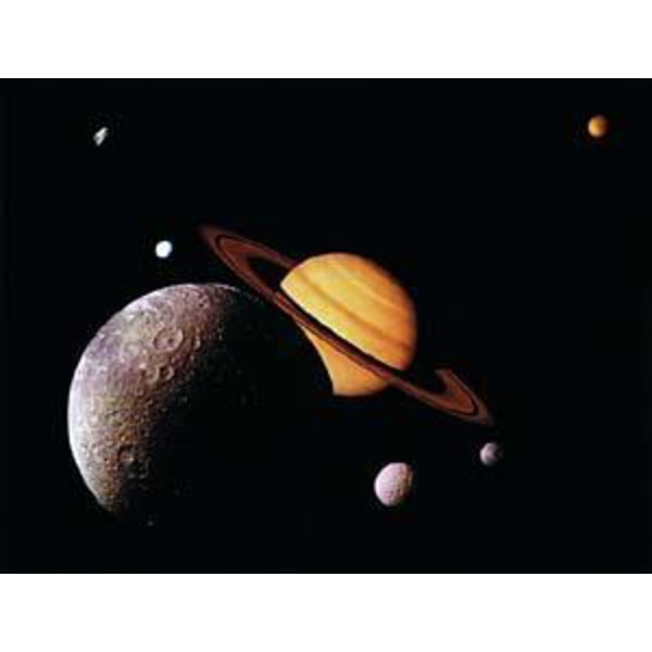 Poster Saturno com 6 luas