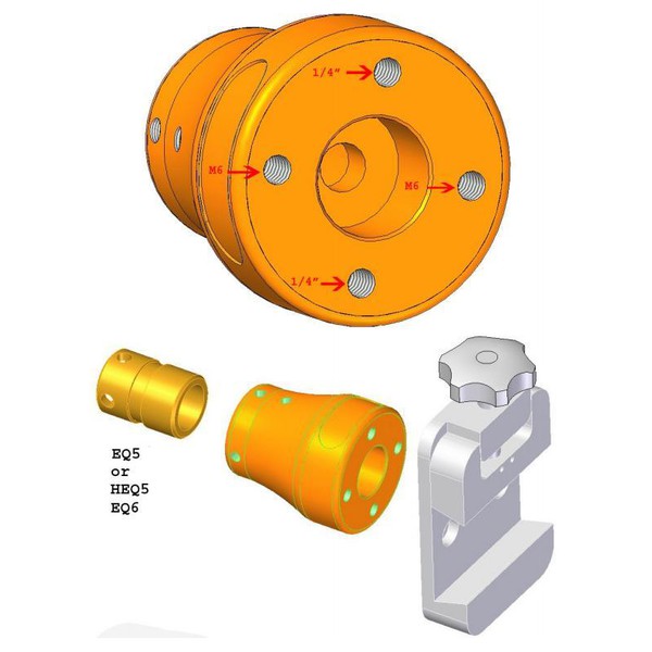 Geoptik Adaptador para barra de contrapeso para EQ-5 / GP