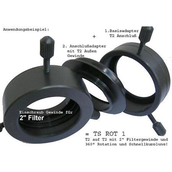 TS Optics Rotador Sistema de rotação T2 (interior no lado do telescópio) para T2 (externo no lado da câmera)