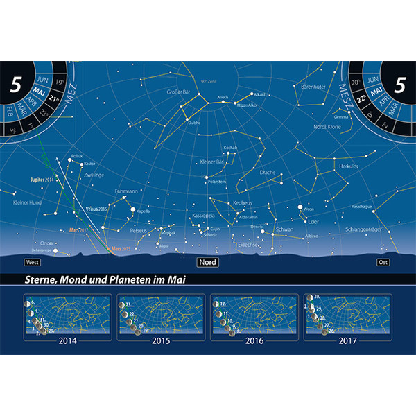 Oculum Verlag Carta de estrelas Orientação no céu noturno (em alemão)