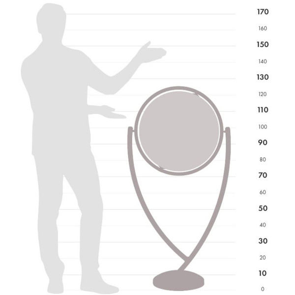 Zoffoli living Globo com pedestal Colombo Celeste 50cm