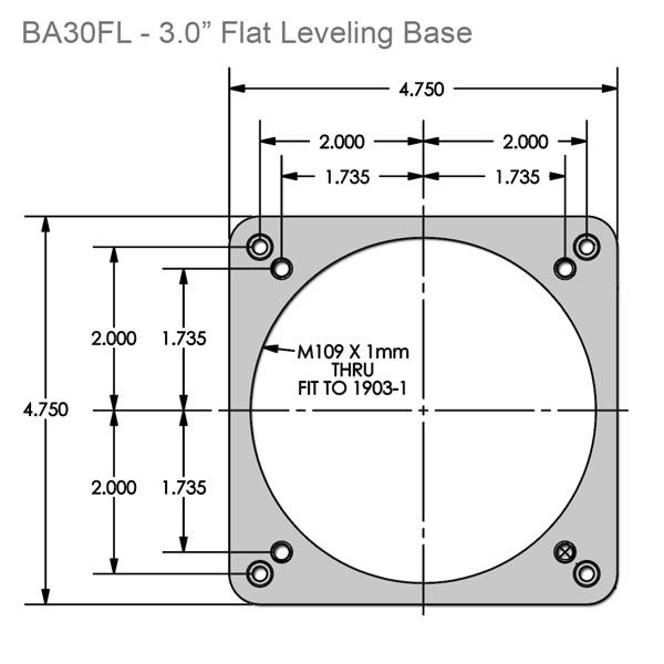 Starlight Instruments Base para focalizador 3.0" Dia, plano e com parafusos niveladores