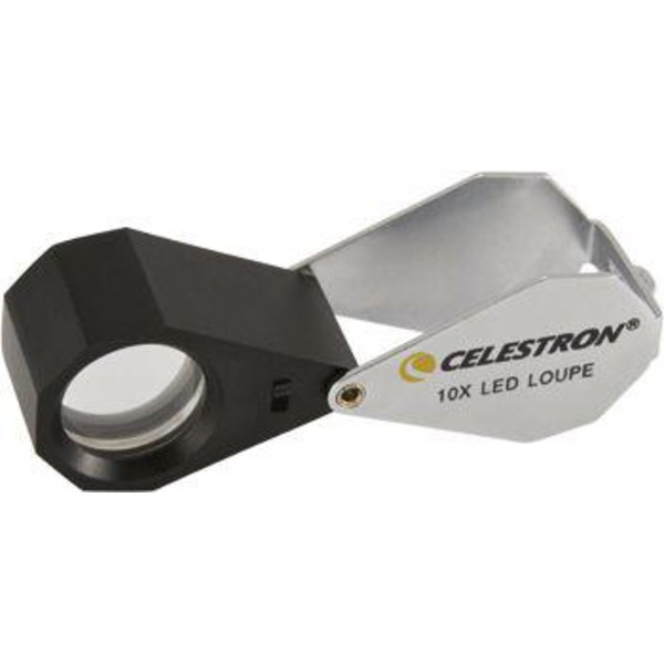 Celestron Lupa Lente de aumento de mão 10x, LED iluminada