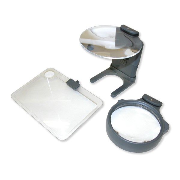 Carson Lupa Conjunto de 3 lentes de aumento Hobby Magnifier, com luz