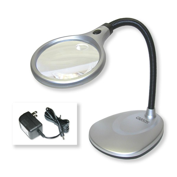 Carson Lupa DeskBrite-200, lâmpada de mesa com lente de aumento integrada 2x/5x