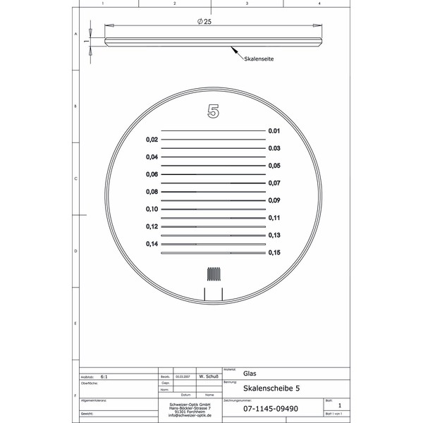 Schweizer Escala 5 para lentes com base Tech-Line