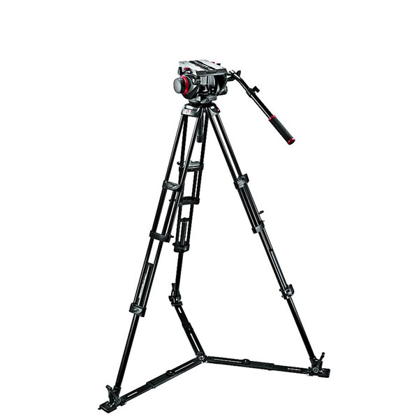 Manfrotto Conjunto de tripé com inclinador de vídeo a flúido Pro 509HD e tripé de pernas de tubos duplos 545GBK com extensor ao nível do solo
