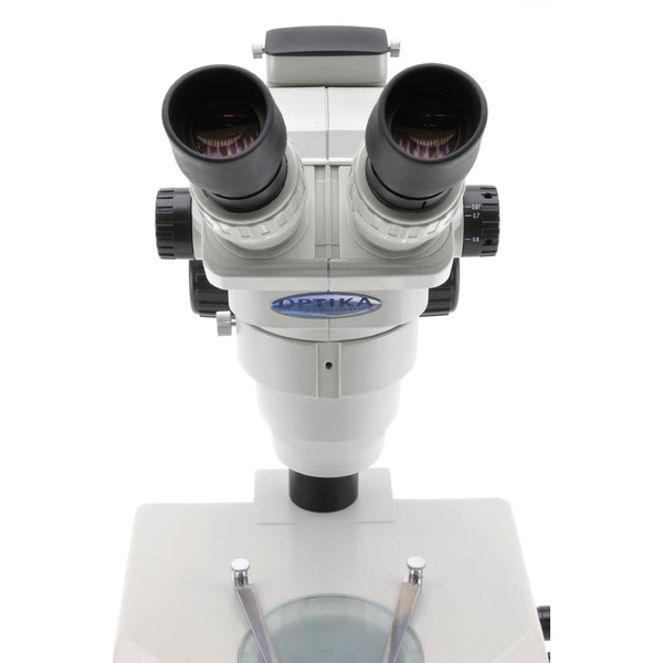 Optika   Microscópio zoom estéreo binocular SZR-5, base com luz, 1 fonte de luz