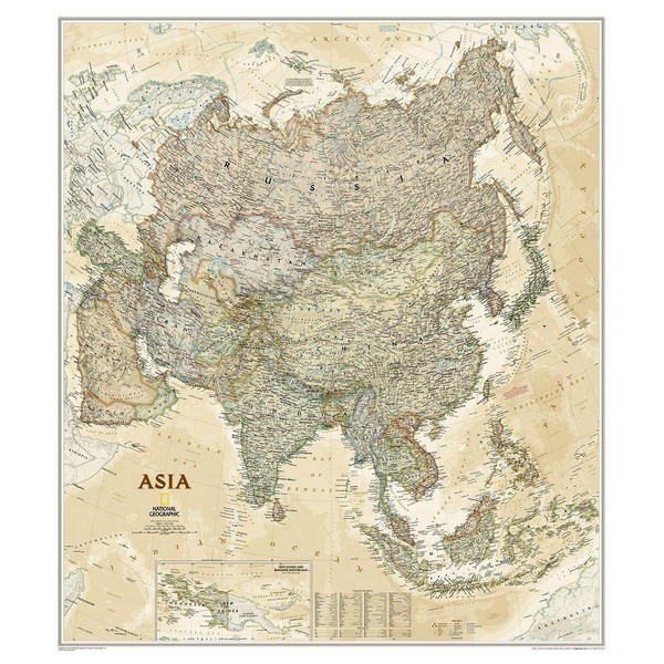 National Geographic mapa de continente Ásia (96 x 86 cm)