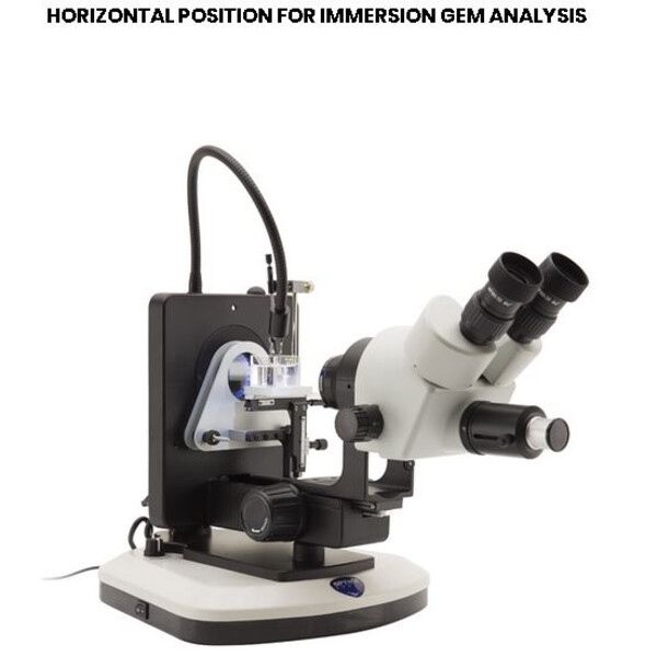 Optika OPTIGEM-2 Microscópio estéreo e zoom triocular para gemologia, base inclinável