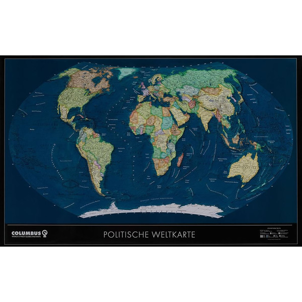 Columbus Imagens satelite /mapa mundial pol.TING tamanho grande TWKGF2520BL(textos em alemão)