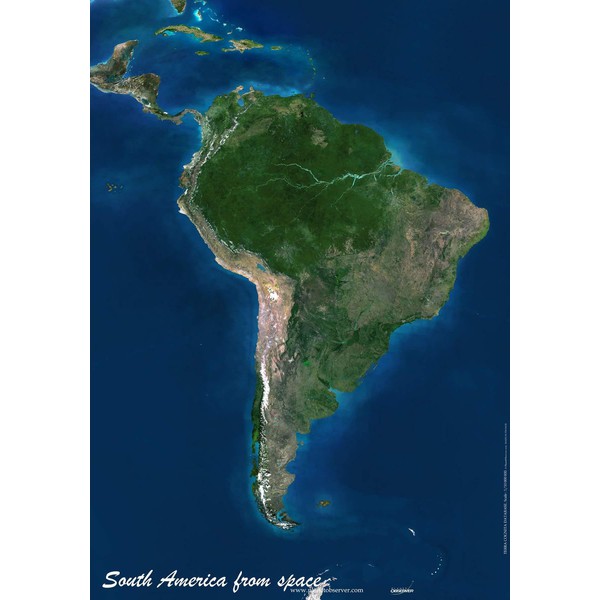 Planet Observer mapa de continente América do Sul pelo 'Observador do Planeta'