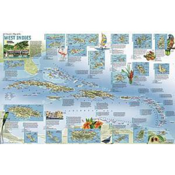 National Geographic Mapa regional Antilhas - 2 lados