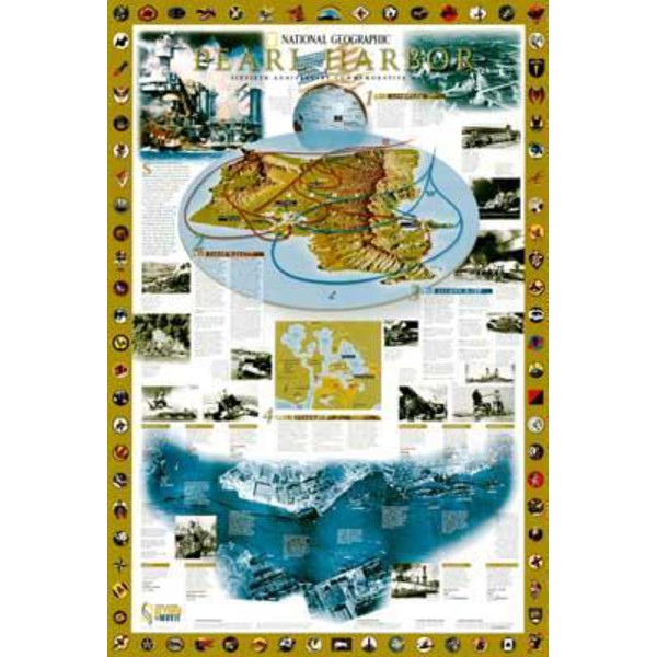 National Geographic Mapa regional Pearl Harbor / Drama no Pacífico - 2 lados