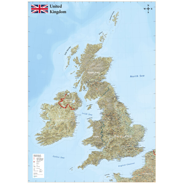 GeoMetro Mapa United Kingdom (100 x 140 cm)