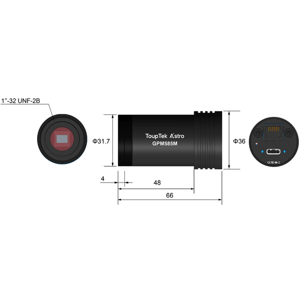 ToupTek Câmera Astro Guiding-Kamera GPM585M