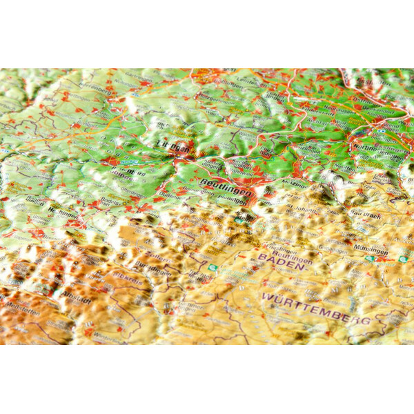 Georelief Mapa regional Schwäbische Alb