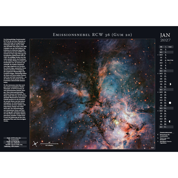 Astronomie-Verlag Calendário Weltraum-Kalender 2027